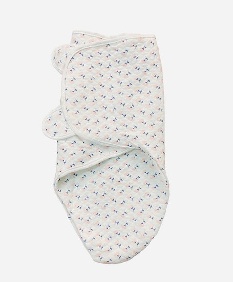 Pink white cherry quilted swaddle