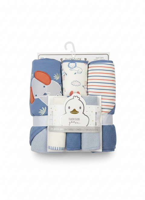 Blue baby towel set