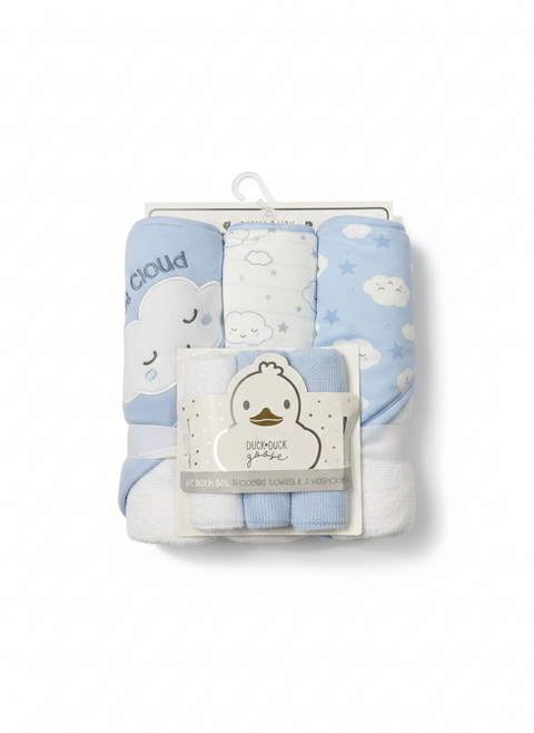 Blue cloudy towel set