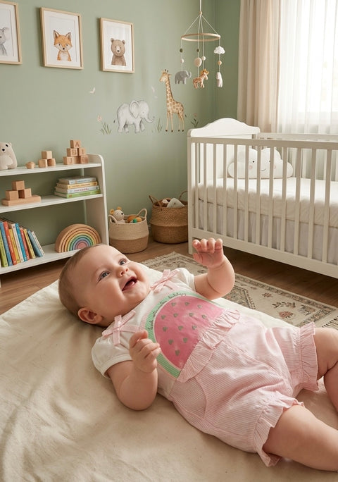 Pink watermelon romper