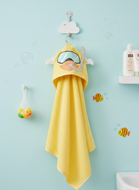 yellow duck bath towel