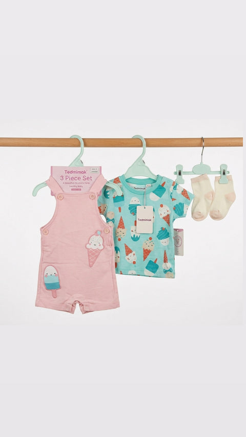 Sweet cream dungaree set