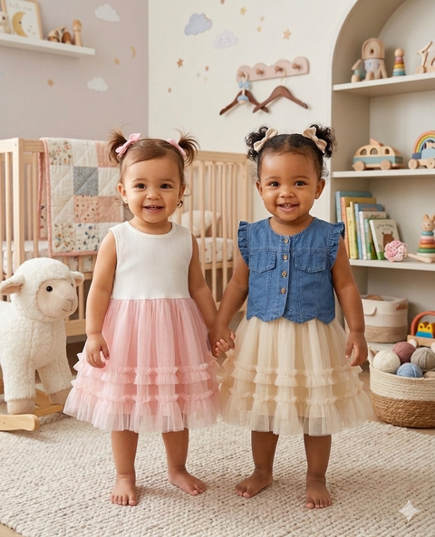 Elegant net frock with crop jacket