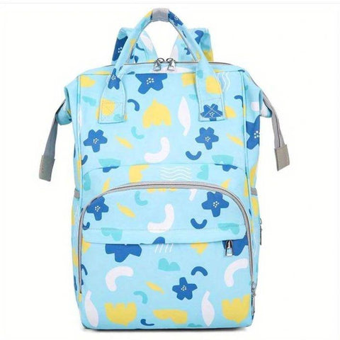 Printed blue diaper bag