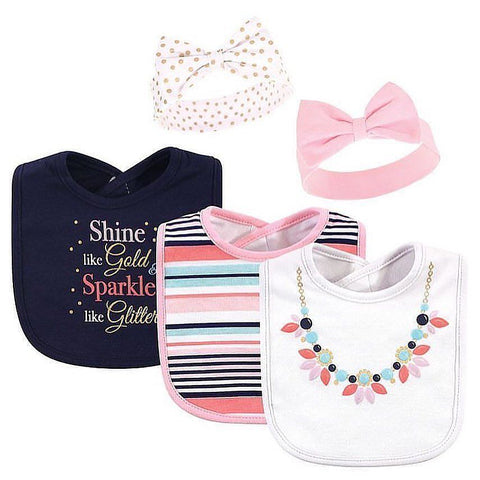 Gold pearls bibs and bands set