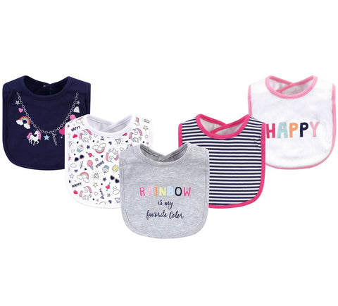 Rainbow pack of 5 bib set