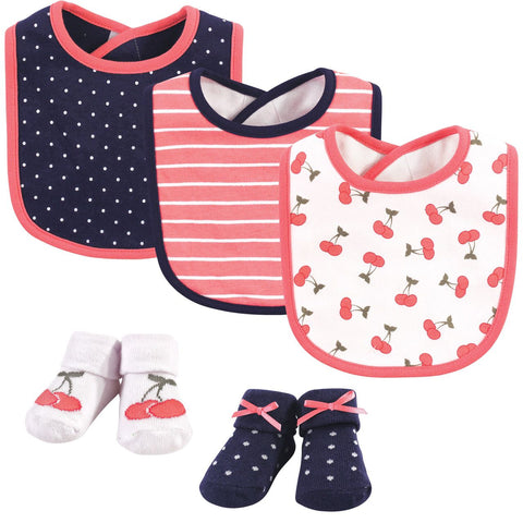 Cherry bib and botties set