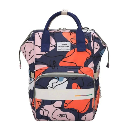 Abstract blue baby diaper bag