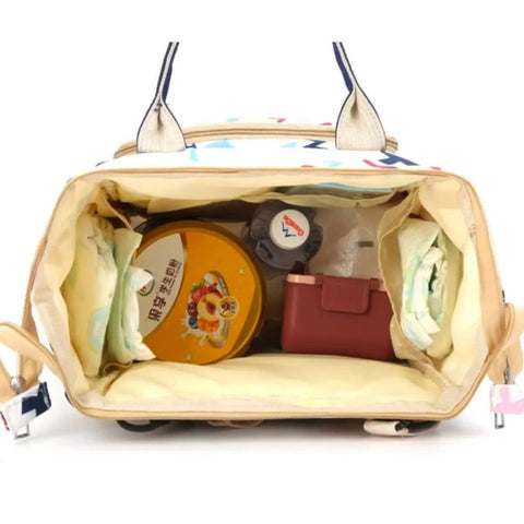 White green jungle diaper bag