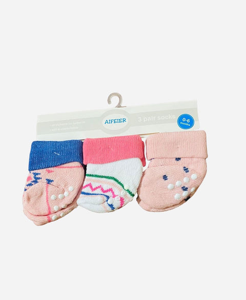 Pink waves pack of 3 socks