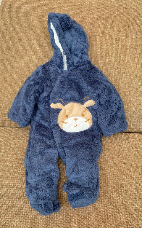 Navy blue fur bear jumper