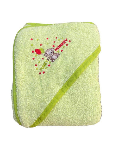 green bath towel