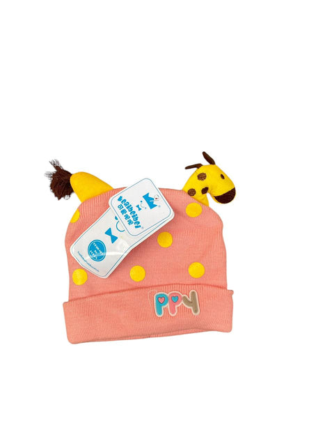 Pink giraffe winter cap