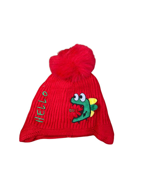 Hello dino woolen cap