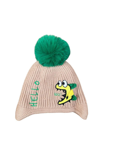 Hello dino woolen cap