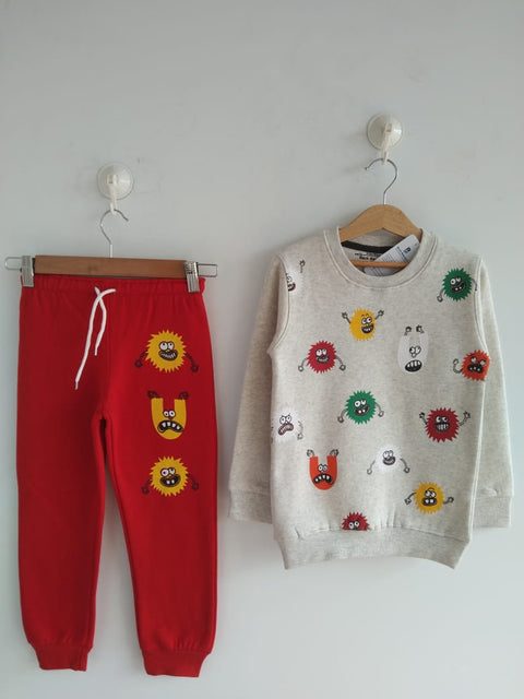 Red cookie track suit