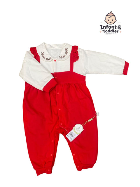 Polyster filled red romper