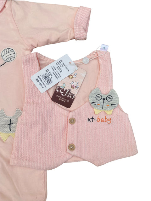 Pink romper with separate upper