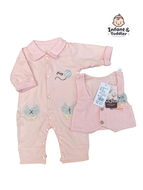 Pink romper with separate upper