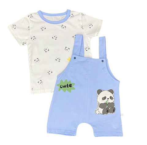 Blue panda dungaree