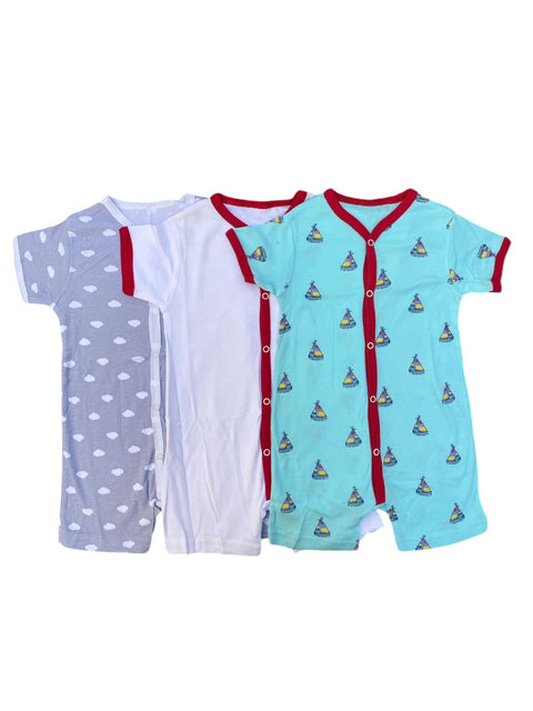 Pack of 3 half rompers