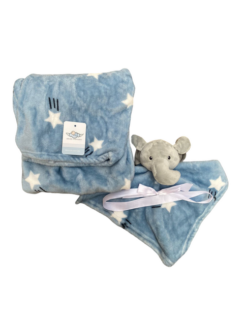 Baby blanket with attached napkin toy