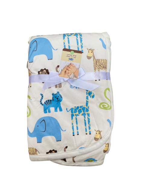 Blue jungle Sherpa blanket
