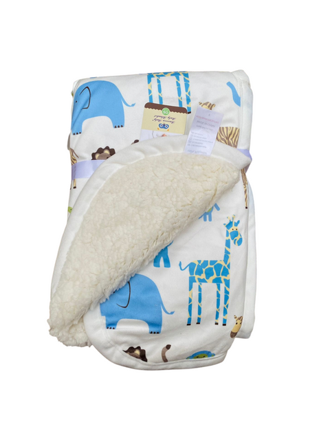 Blue jungle Sherpa blanket