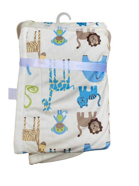 Blue jungle Sherpa blanket