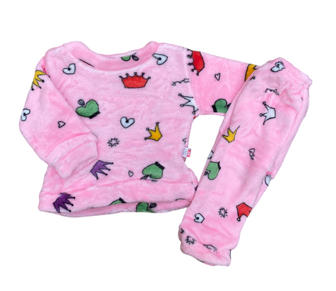 Pink crown fleece dress