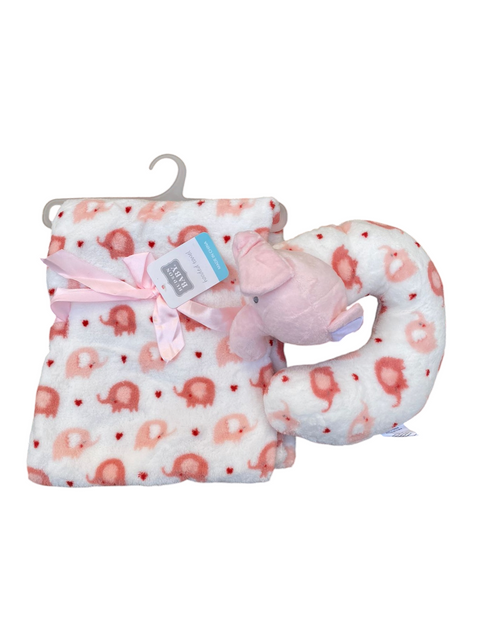 Mini elephant pink blanket with pillow