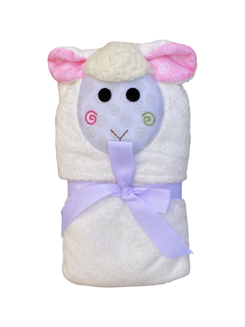 White sheep bath towel
