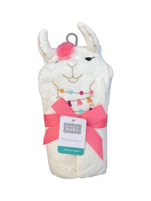 White pink bear bath towel