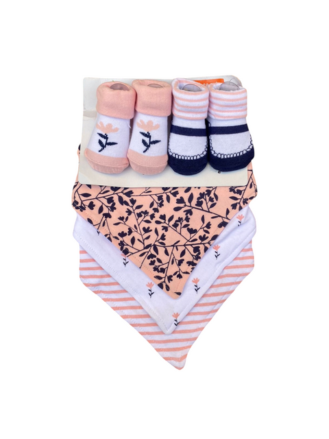 Pink bandana bib set