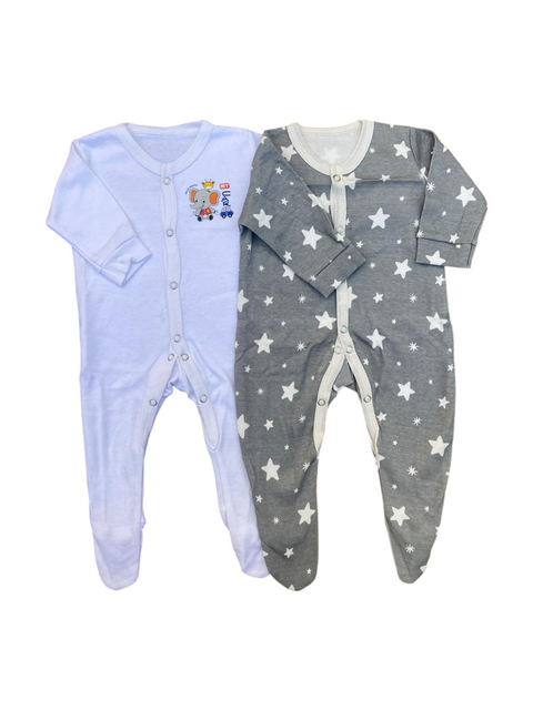 Grey white romper set