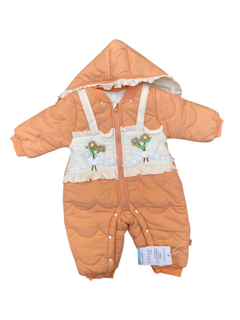 Orange garden parachute romper