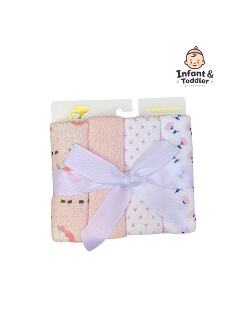 Pink baby washcloth set