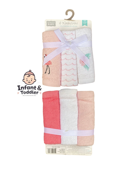 Pink swan washcloth set