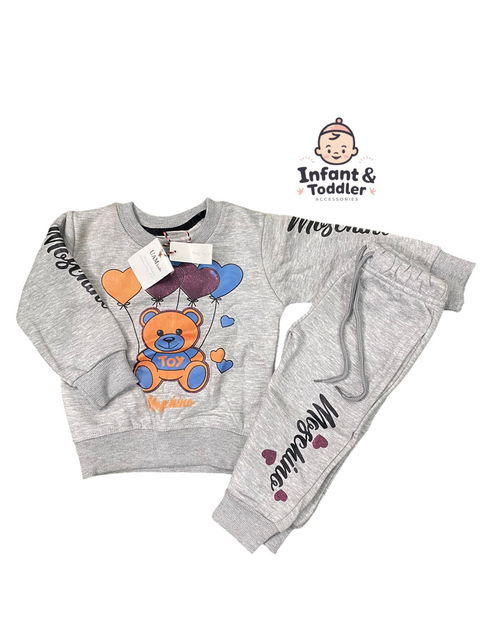 Gray bear track suit