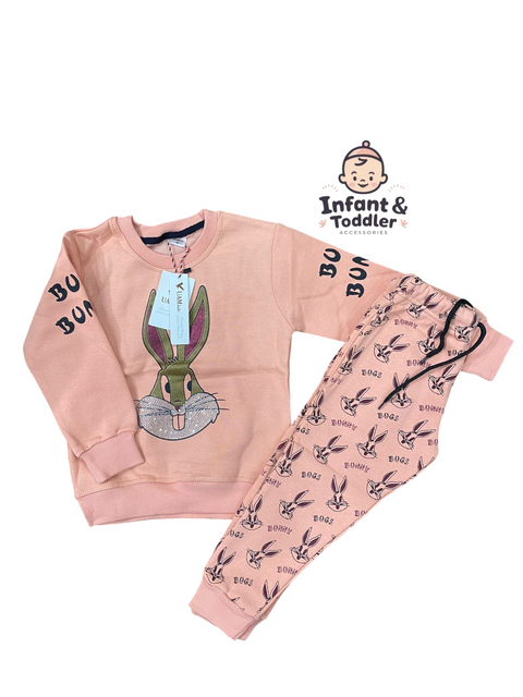 Pink bunny track suit