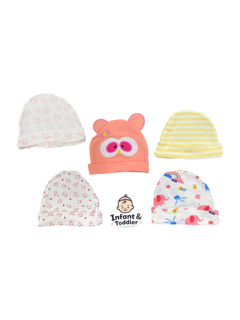 Coral baby cap set