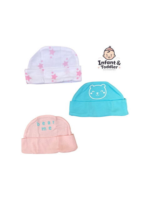 Little bear newborn cap set