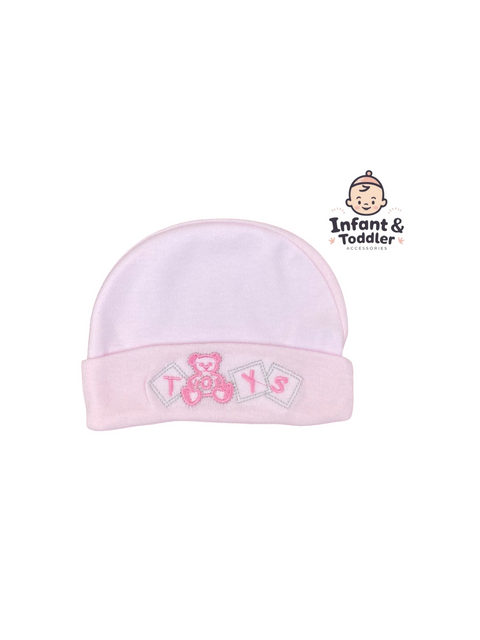 Pink bear embroidered cap