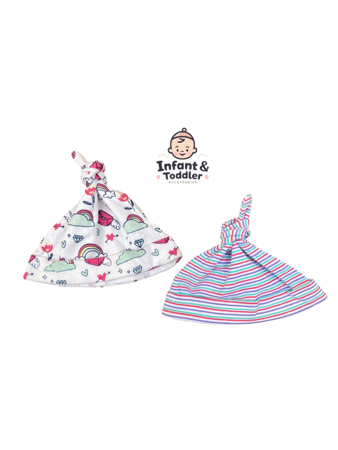 Little girl pack of 2 knotted caps