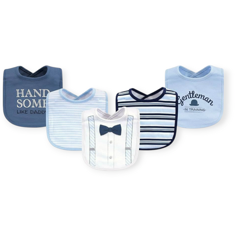 Blue bow gallace bib set