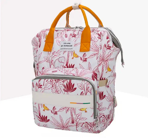 Pink jungle baby bag