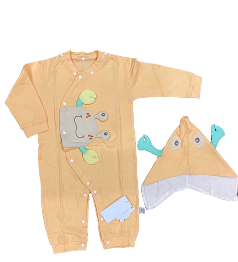Imported romper with cap
