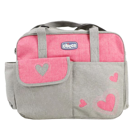 Pink grey heart mother bag