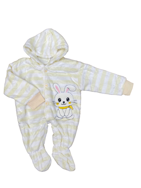 Yellow lining fleece romper