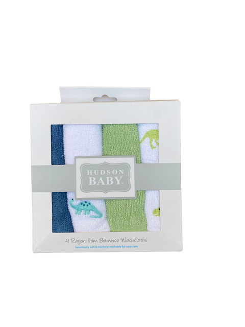 Green blue dino washcloth set